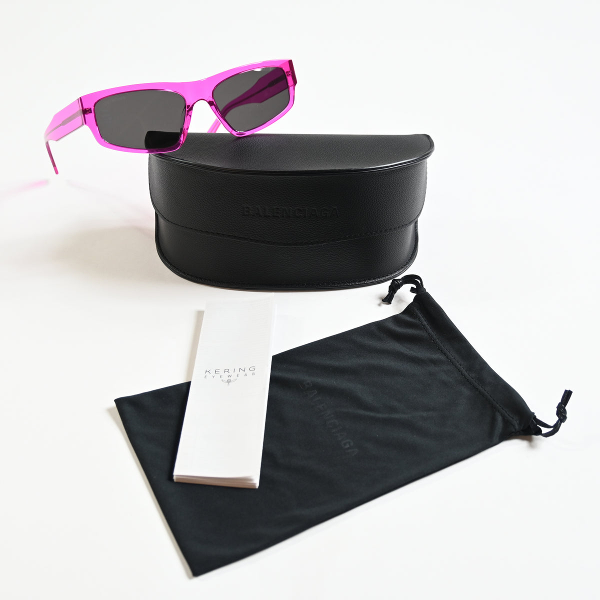 Balenciaga BB0305S 010 Mens Authentic Sunglasses Fuchsia/Gray, 58mm - New