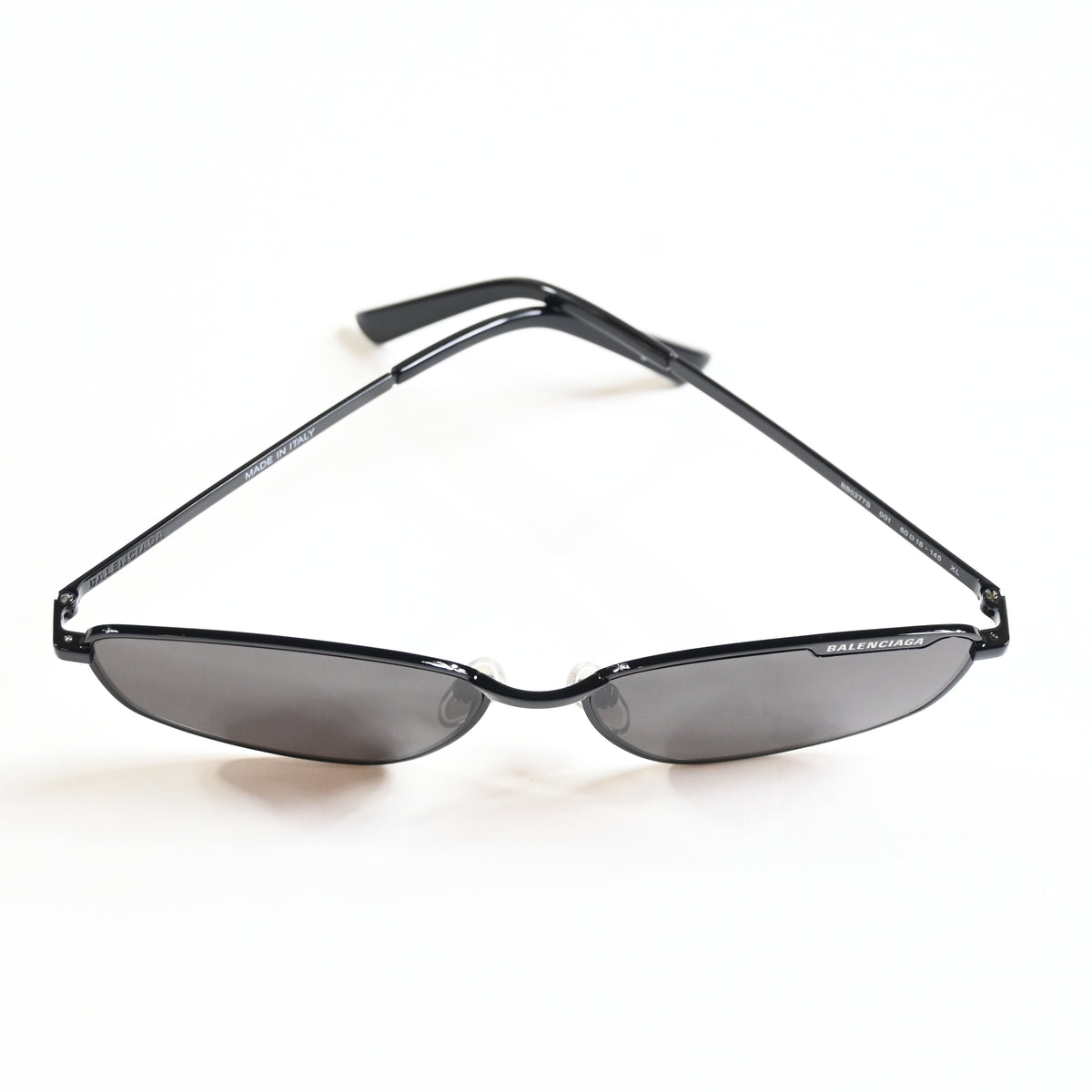 Balenciaga BB0277S 001 Unisex Authentic Sunglasses Black/Gray, 60mm - New
