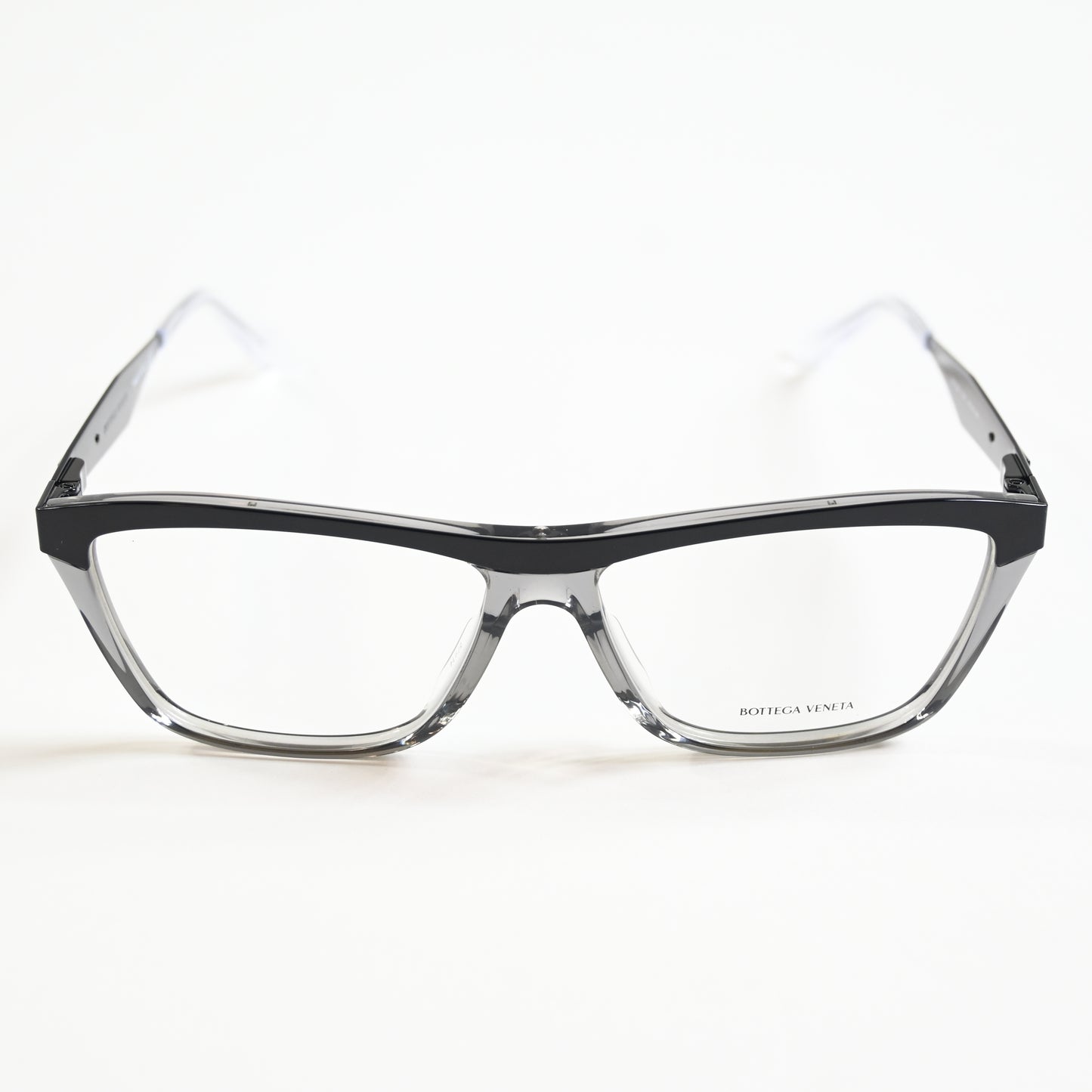 Bottega BV1133O 001 Mens Authentic Eyeglasses Clear Gray/Black, 57mm - New