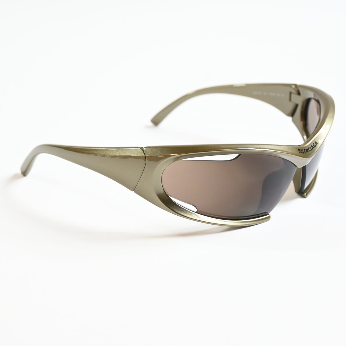 Balenciaga BB0318S 004 Unisex Authentic Sunglasses Clear Green/Brown, 78mm - New