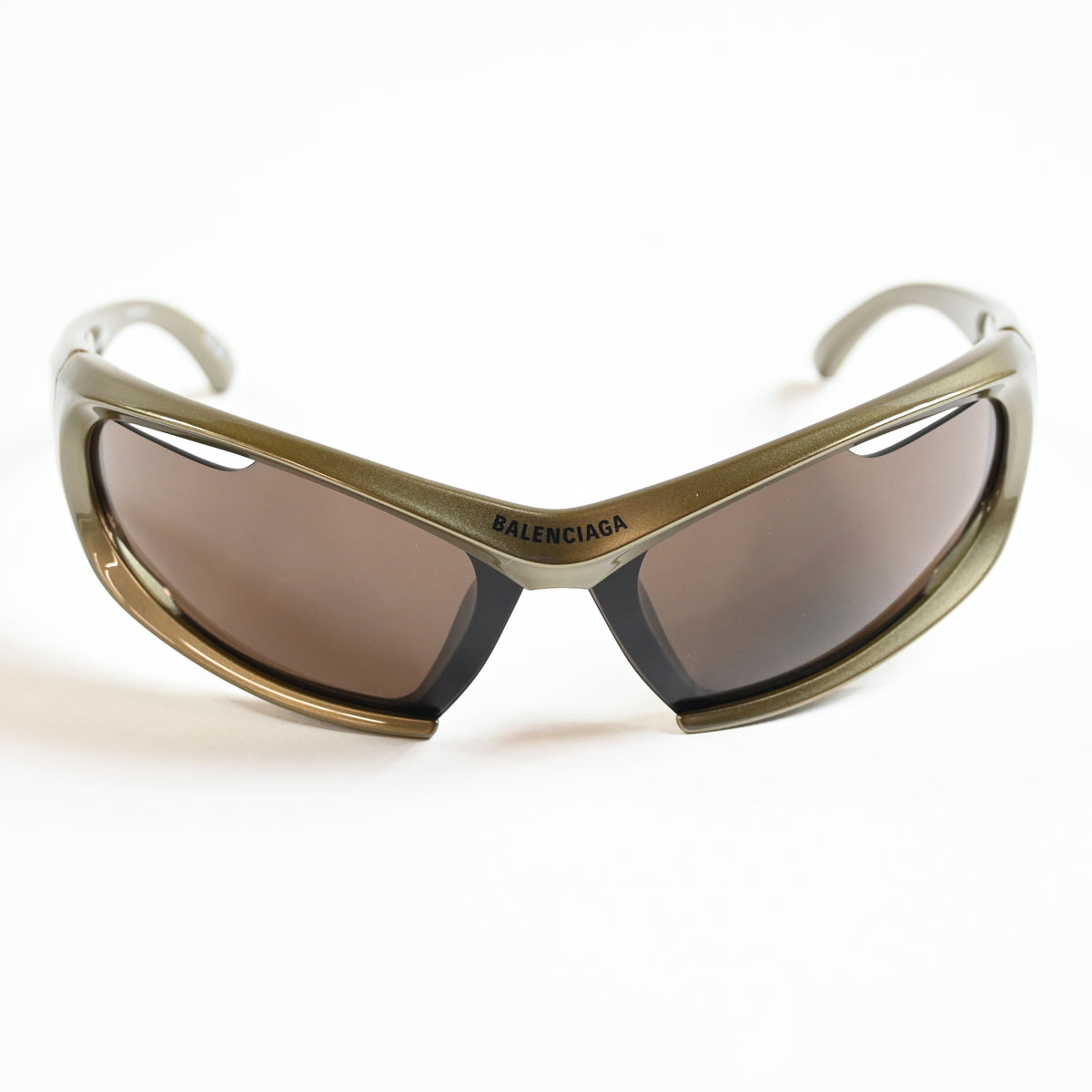 Balenciaga BB0318S 004 Unisex Authentic Sunglasses Clear Green/Brown, 78mm - New