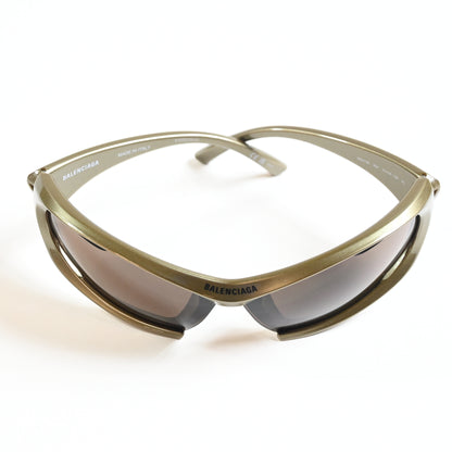 Balenciaga BB0318S 004 Unisex Authentic Sunglasses Clear Green/Brown, 78mm - New