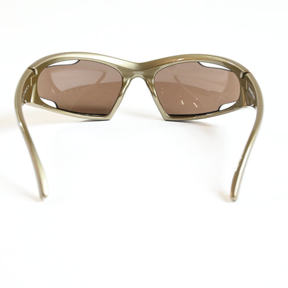 Balenciaga BB0318S 004 Unisex Authentic Sunglasses Clear Green/Brown, 78mm - New