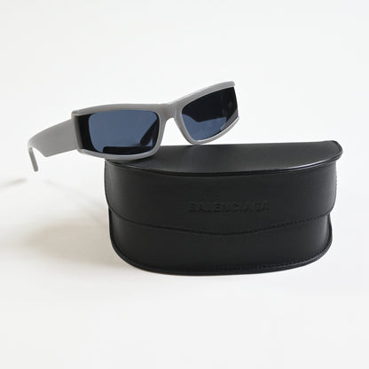 Balenciaga BB0301S 003 Unisex Authentic Sunglasses Gray/Blue, 66mm - New