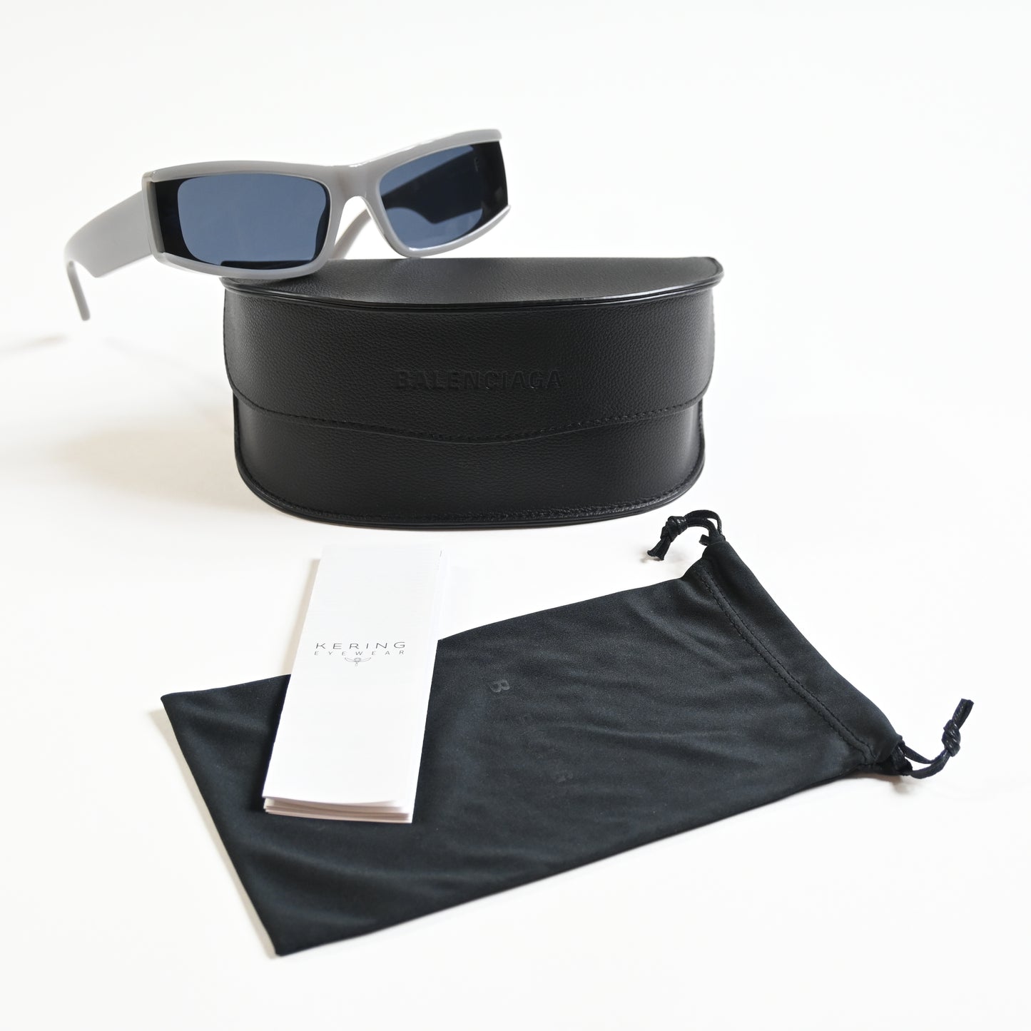 Balenciaga BB0301S 003 Unisex Authentic Sunglasses Gray/Blue, 66mm - New