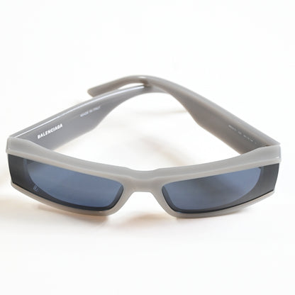 Balenciaga BB0301S 003 Unisex Authentic Sunglasses Gray/Blue, 66mm - New