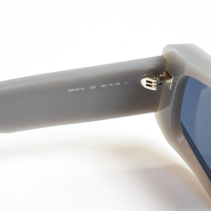 Balenciaga BB0301S 003 Unisex Authentic Sunglasses Gray/Blue, 66mm - New
