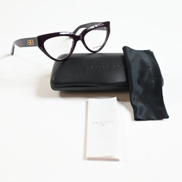 Balenciaga BB0276O 003 Womens Authentic Eyeglasses Red/Gold, 53mm - New