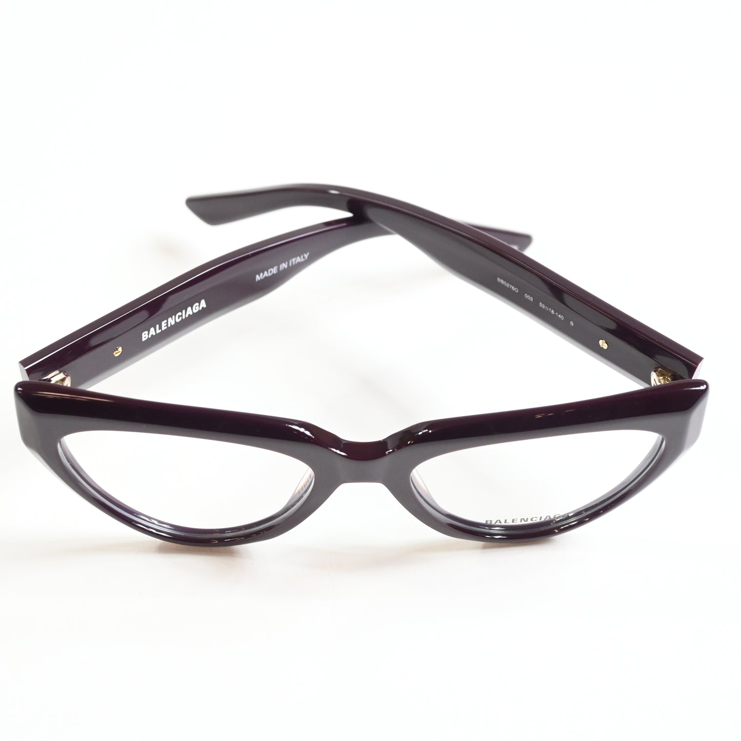 Balenciaga BB0276O 003 Womens Authentic Eyeglasses Red/Gold, 53mm - New
