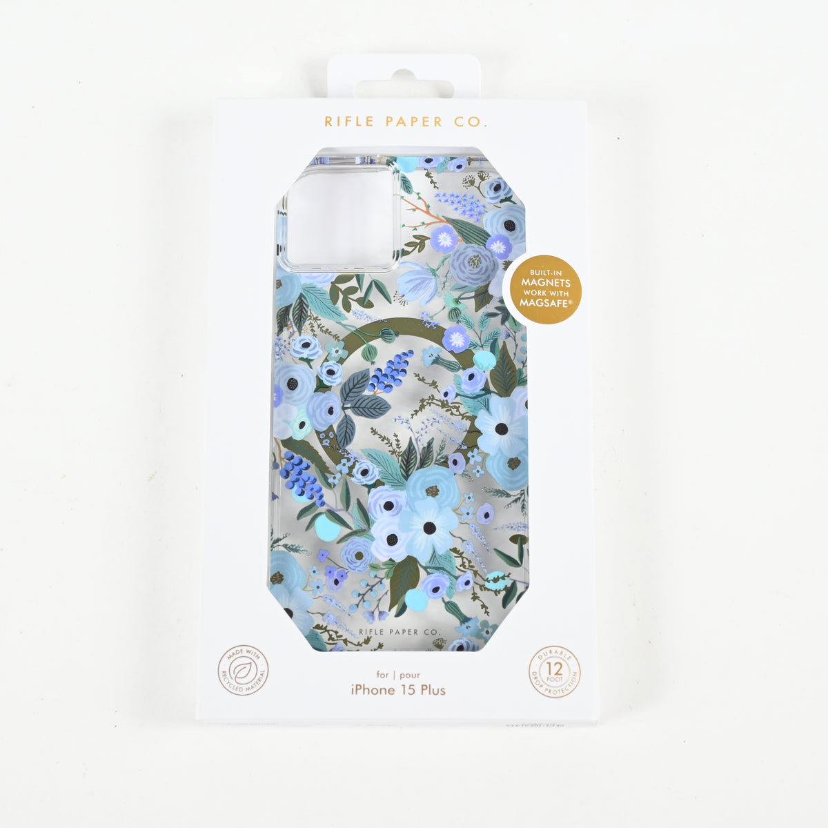Rifle Paper Co. Apple iPhone 15 Plus MagSafe Compatible Case - Garden Party Blue
