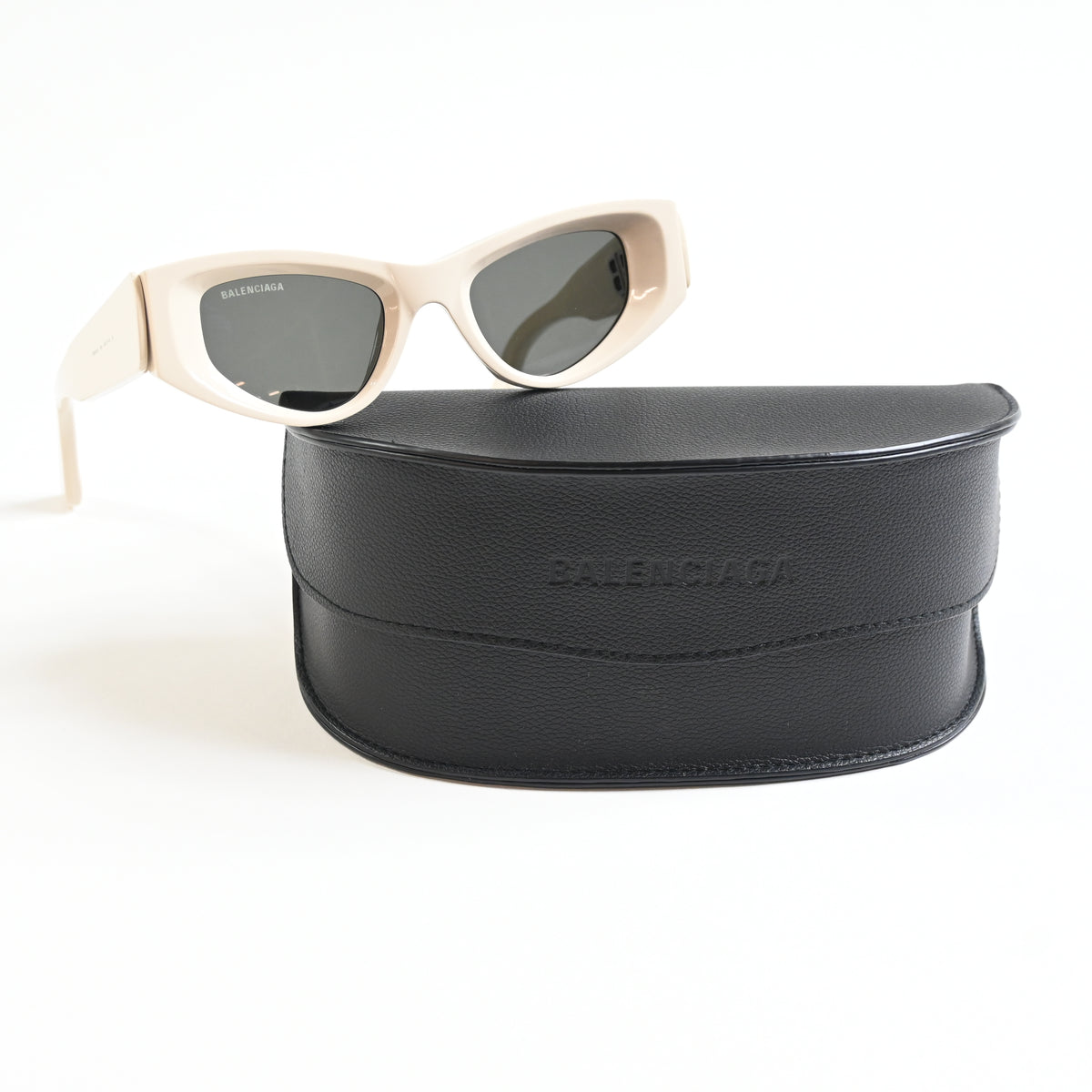 Balenciaga BB0243S 003 Womens Authentic Sunglasses Beige/Gray, 48mm - New