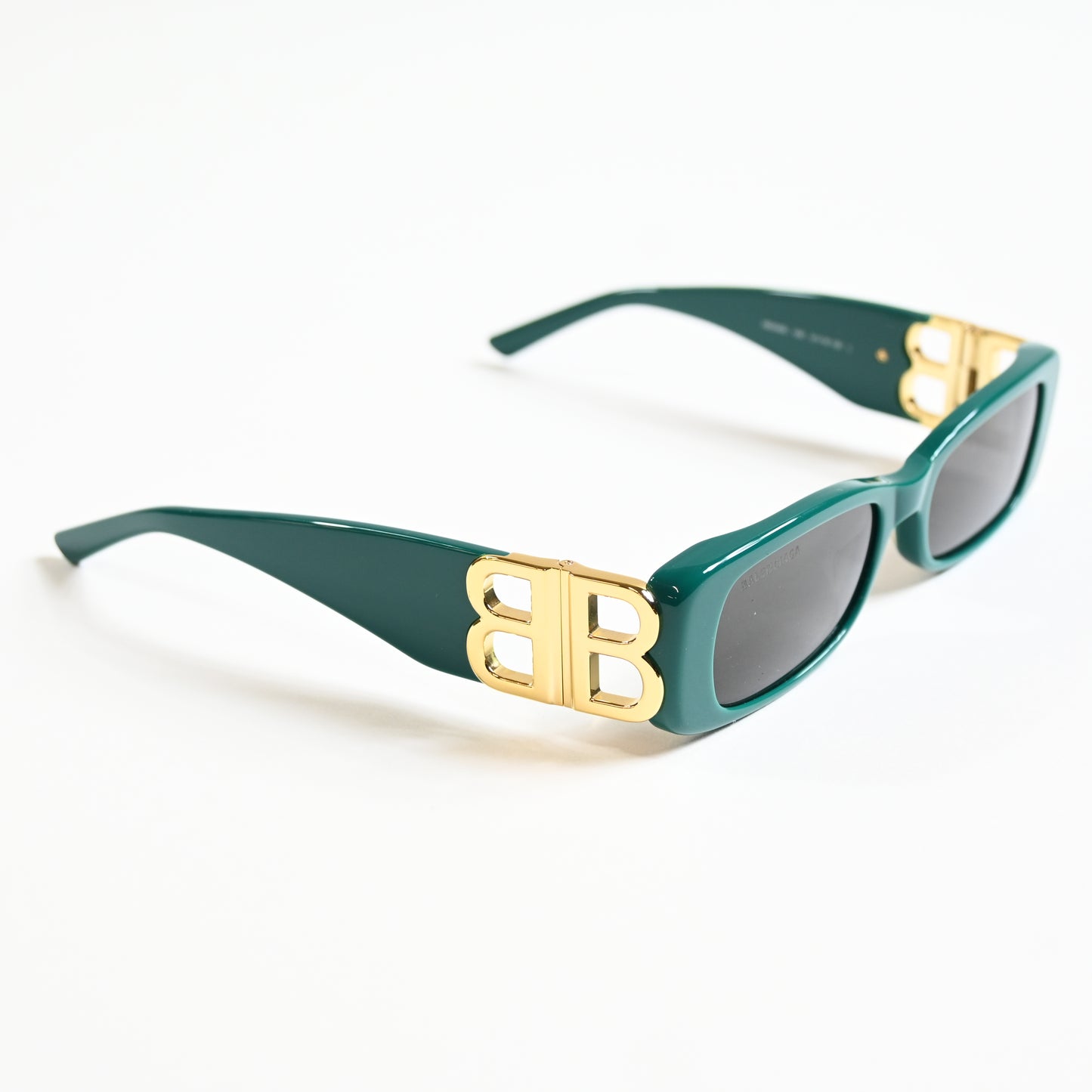 Balenciaga BB0096S 006 Womens Authentic Sunglasses Green/Gold, 51mm - New