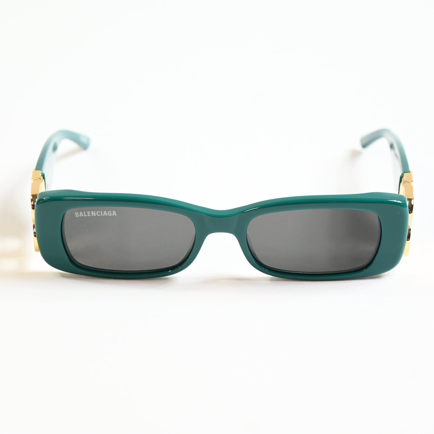Balenciaga BB0096S 006 Womens Authentic Sunglasses Green/Gold, 51mm - New