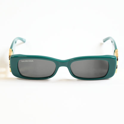 Balenciaga BB0096S 006 Womens Authentic Sunglasses Green/Gold, 51mm - New