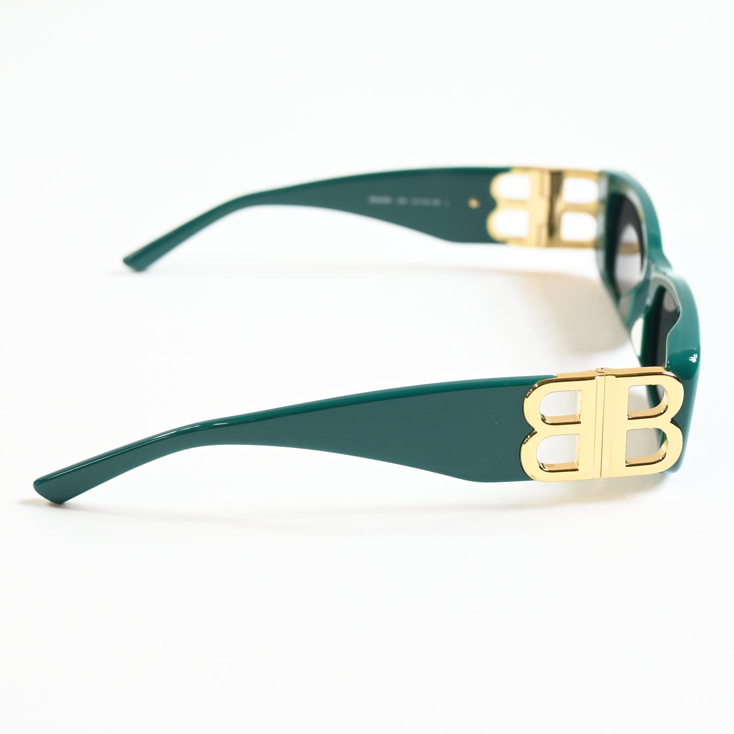 Balenciaga BB0096S 006 Womens Authentic Sunglasses Green/Gold, 51mm - New