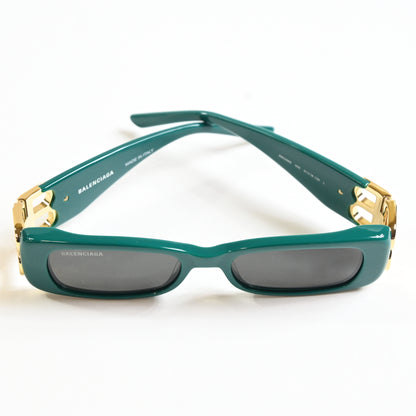 Balenciaga BB0096S 006 Womens Authentic Sunglasses Green/Gold, 51mm - New