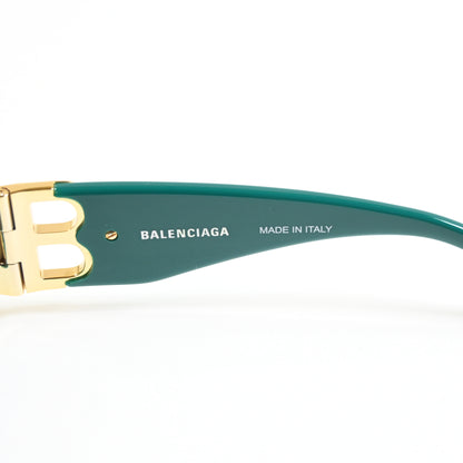 Balenciaga BB0096S 006 Womens Authentic Sunglasses Green/Gold, 51mm - New