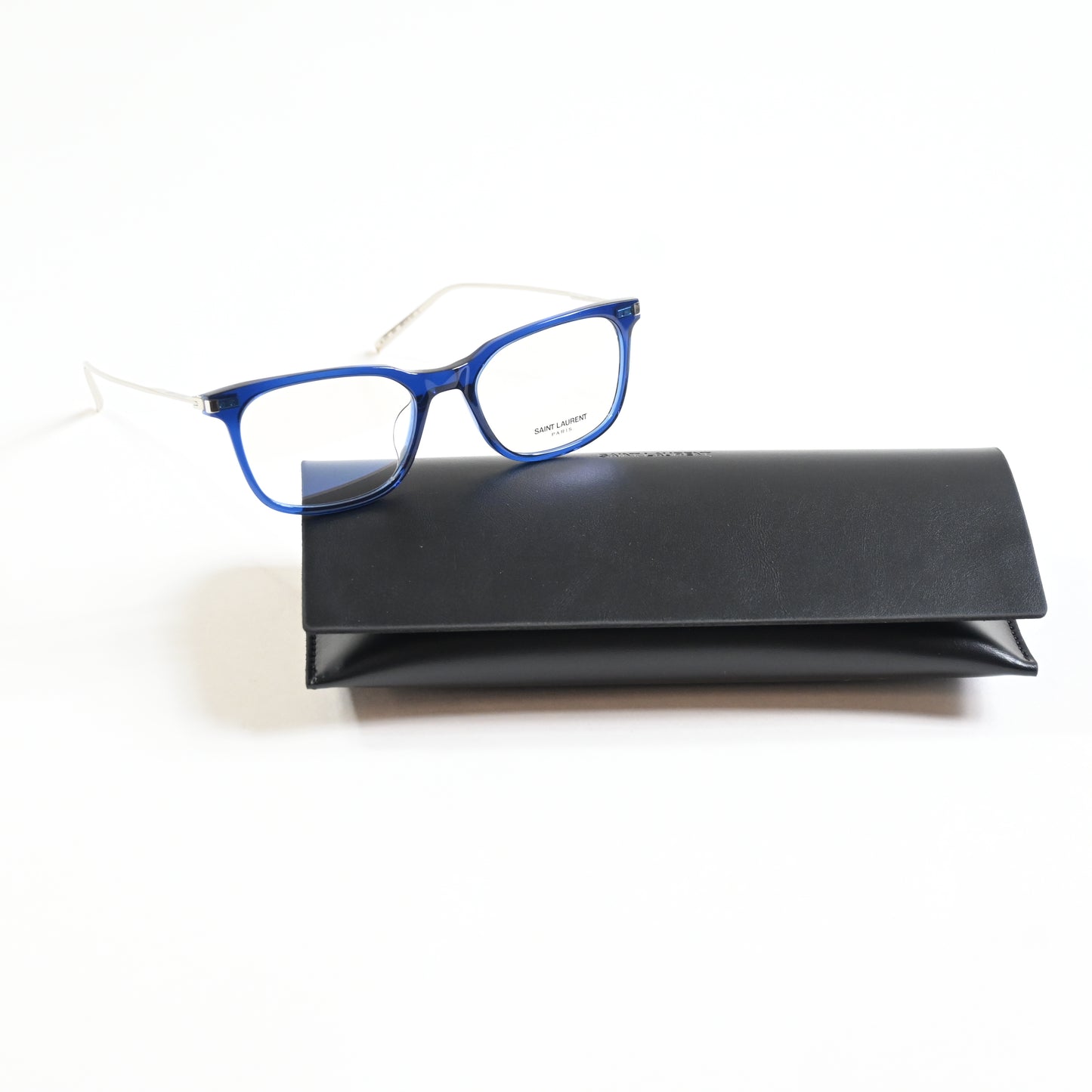 Yves Saint Laurent SL-578O 004 Womens Authentic Eyeglasses Blue/Silver, 48 - New