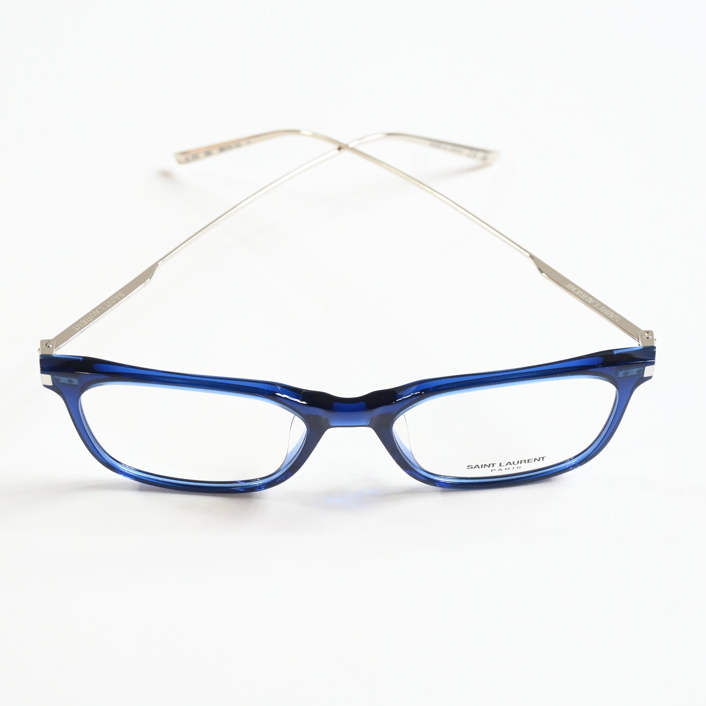 Yves Saint Laurent SL-578O 004 Womens Authentic Eyeglasses Blue/Silver, 48 - New