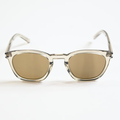 Yves Saint Laurent SL 28 Unisex Authentic Sunglasses, Clear Beige, 49 - New