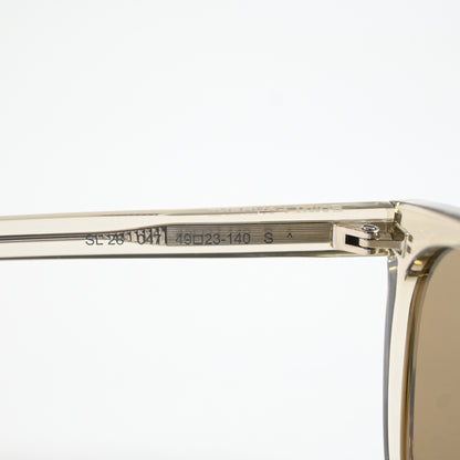 Yves Saint Laurent SL 28 Unisex Authentic Sunglasses, Clear Beige, 49 - New