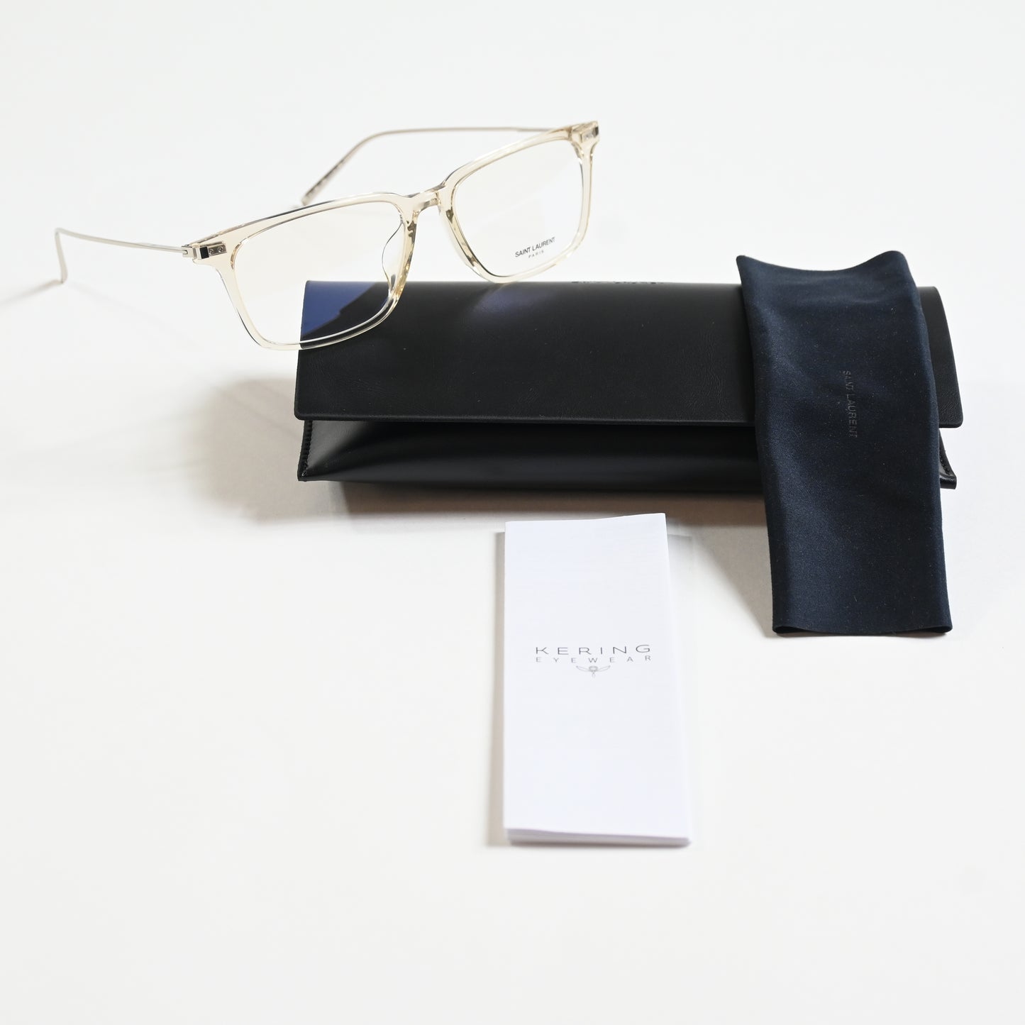 Yves Saint Laurent SL-625O 003 Mens Authentic Eyeglasses Clear Silver, 55 - New