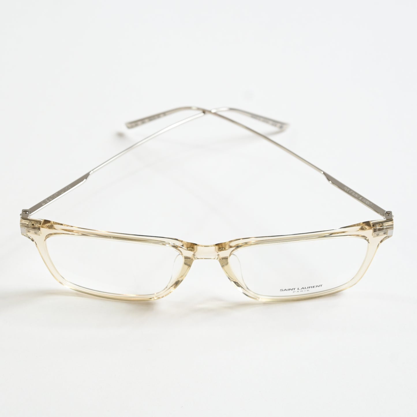 Yves Saint Laurent SL-625O 003 Mens Authentic Eyeglasses Clear Silver, 55 - New