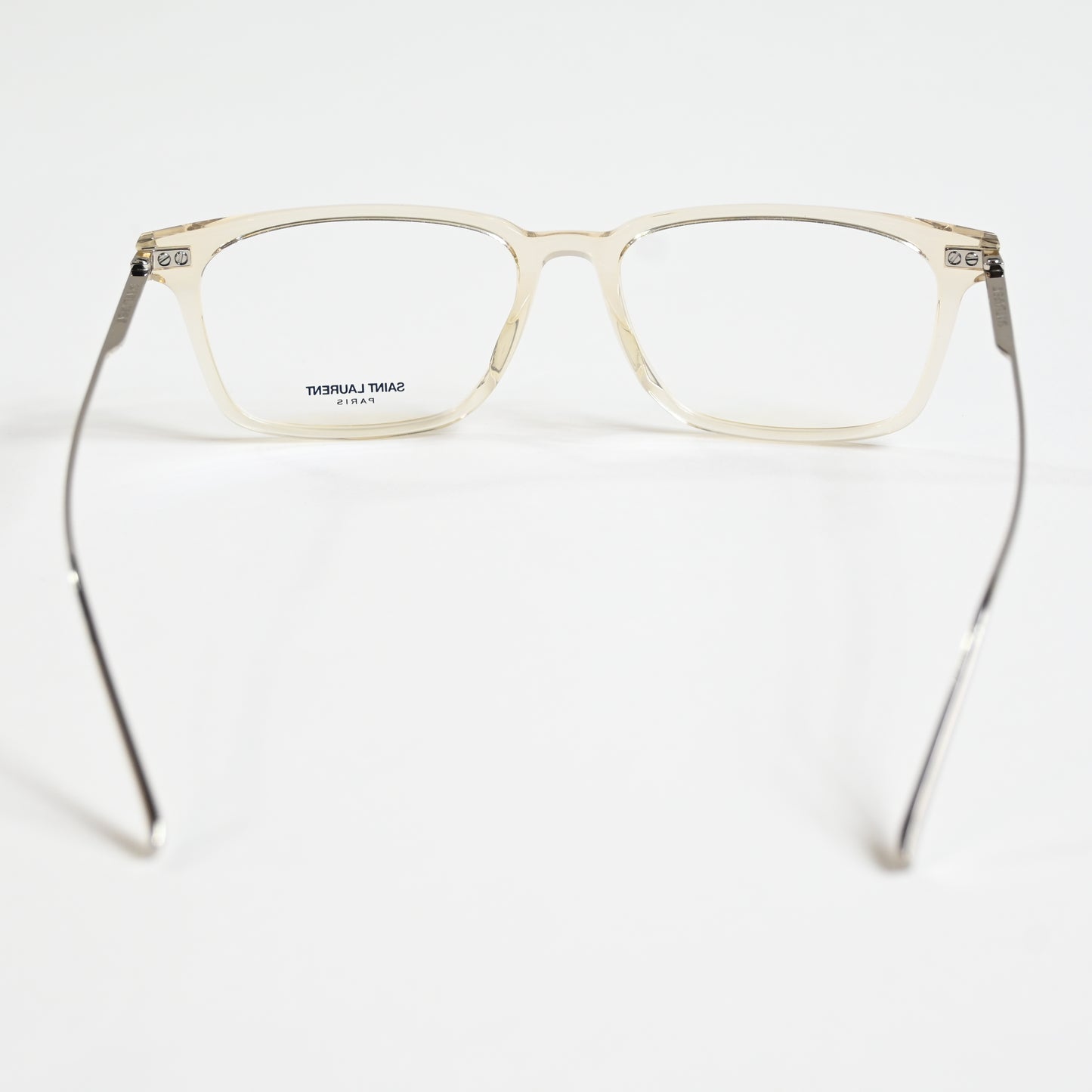 Yves Saint Laurent SL-625O 003 Mens Authentic Eyeglasses Clear Silver, 55 - New