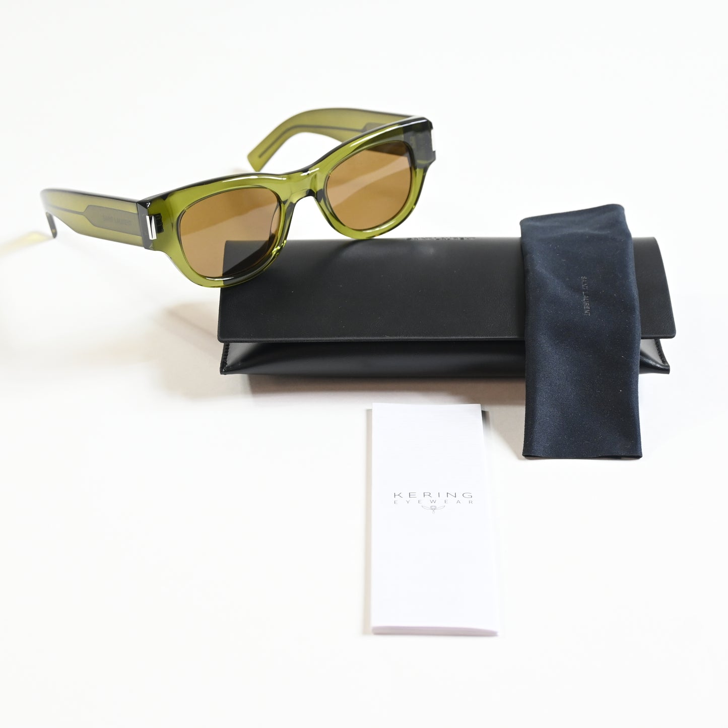 Yves Saint Laurent SL-573S 006 Womens Authentic Sunglasses Green, 49mm - New