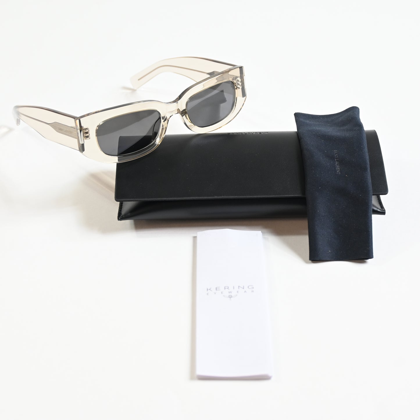 Yves Saint Laurent SL-697S 003 Unisex Authentic Sunglasses Beige/Gray, 51 - New