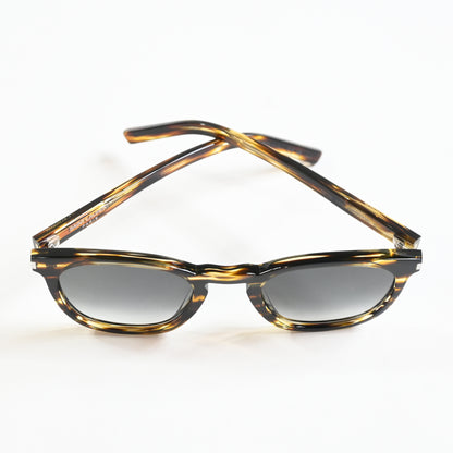 Yves Saint Laurent SL-28S 045 Unisex Authentic Sunglasses Havana/Gray, 49 - New