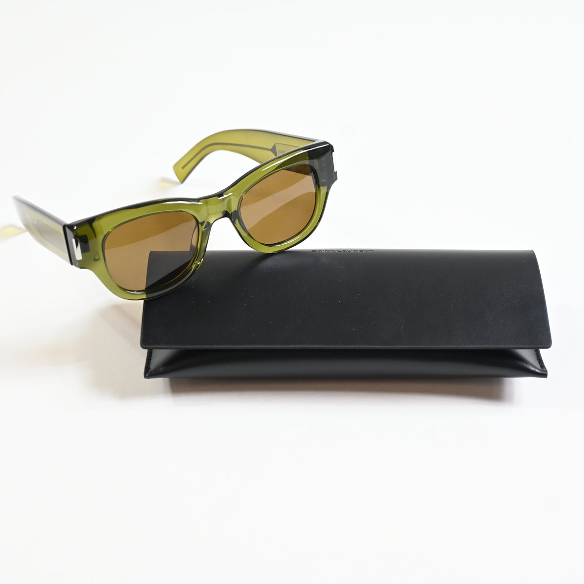 Yves Saint Laurent SL-573S 006 Womens Authentic Sunglasses Green, 49mm - New