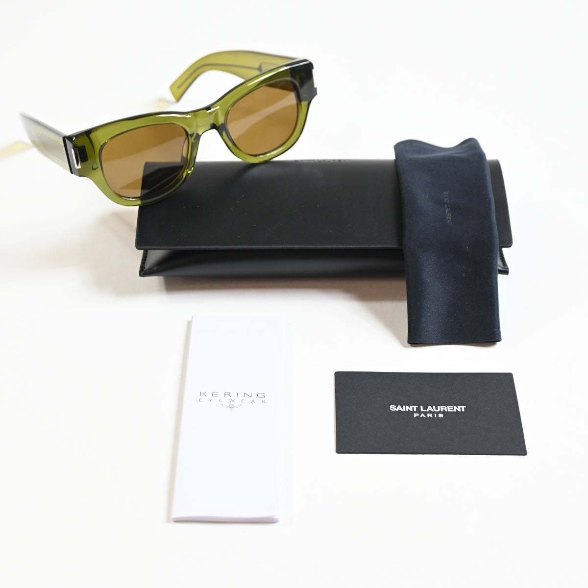 Yves Saint Laurent SL-573S 006 Womens Authentic Sunglasses Green, 49mm - New