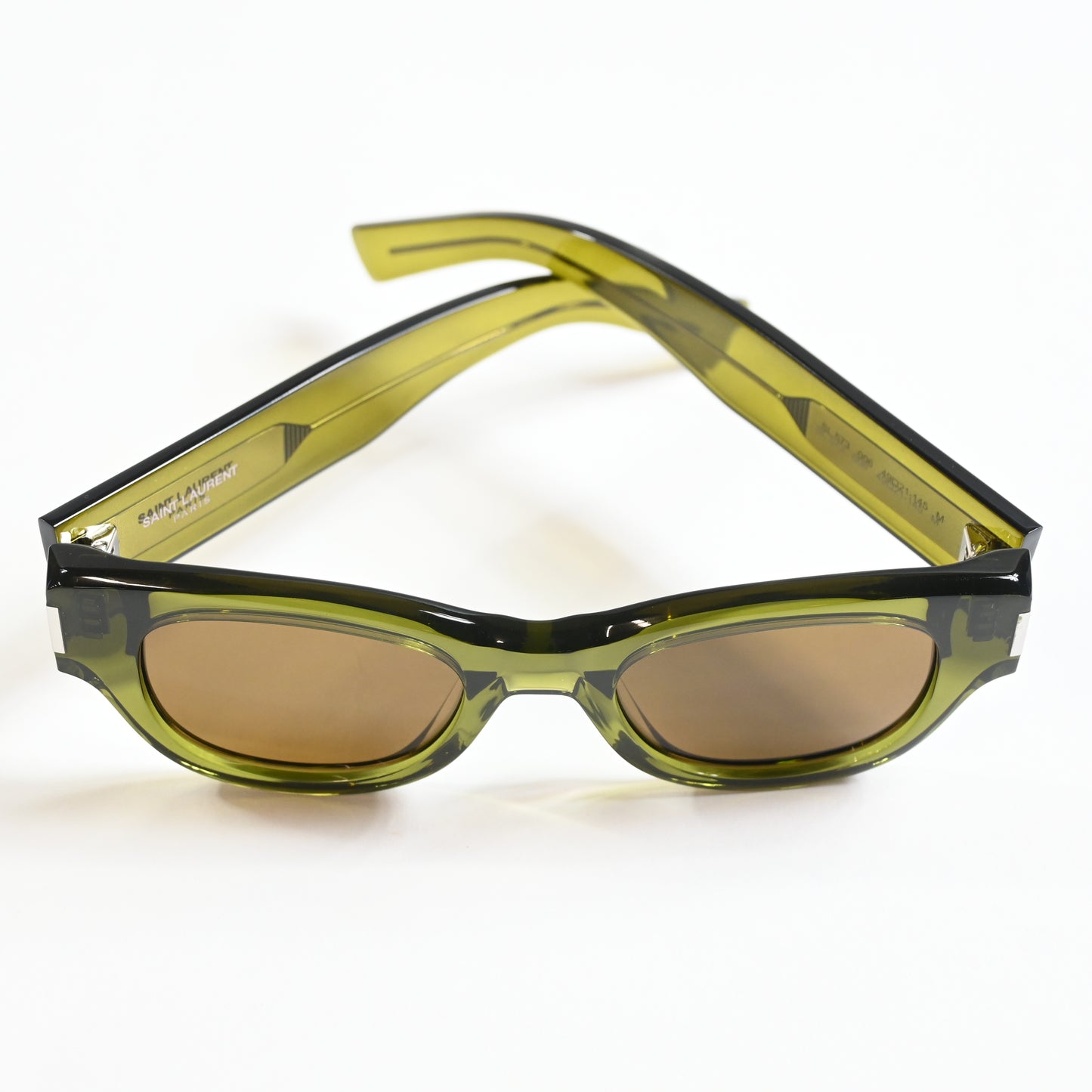 Yves Saint Laurent SL-573S 006 Womens Authentic Sunglasses Green, 49mm - New