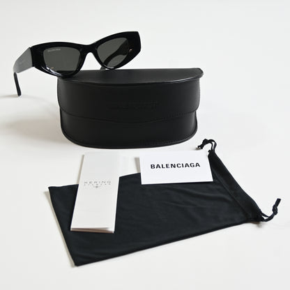 Balenciaga BB0243S 001 Womens Authentic Sunglasses Black/Gray, 48mm - New