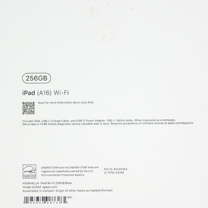 Apple iPad 11-inch (11th Gen): A16 chip 256GB Wi-Fi 6 MD4H4LL/A - Blue - Grade A
