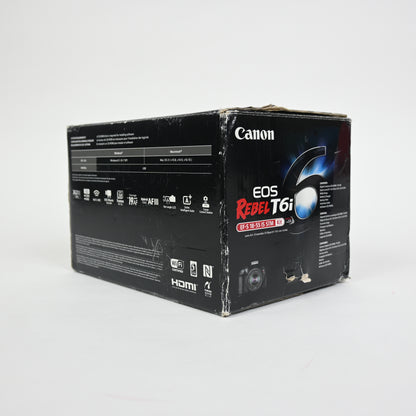 Canon EOS Rebel T6i EF-S 18-55mm IS STM Kit - Black (0591C003) - Grade A