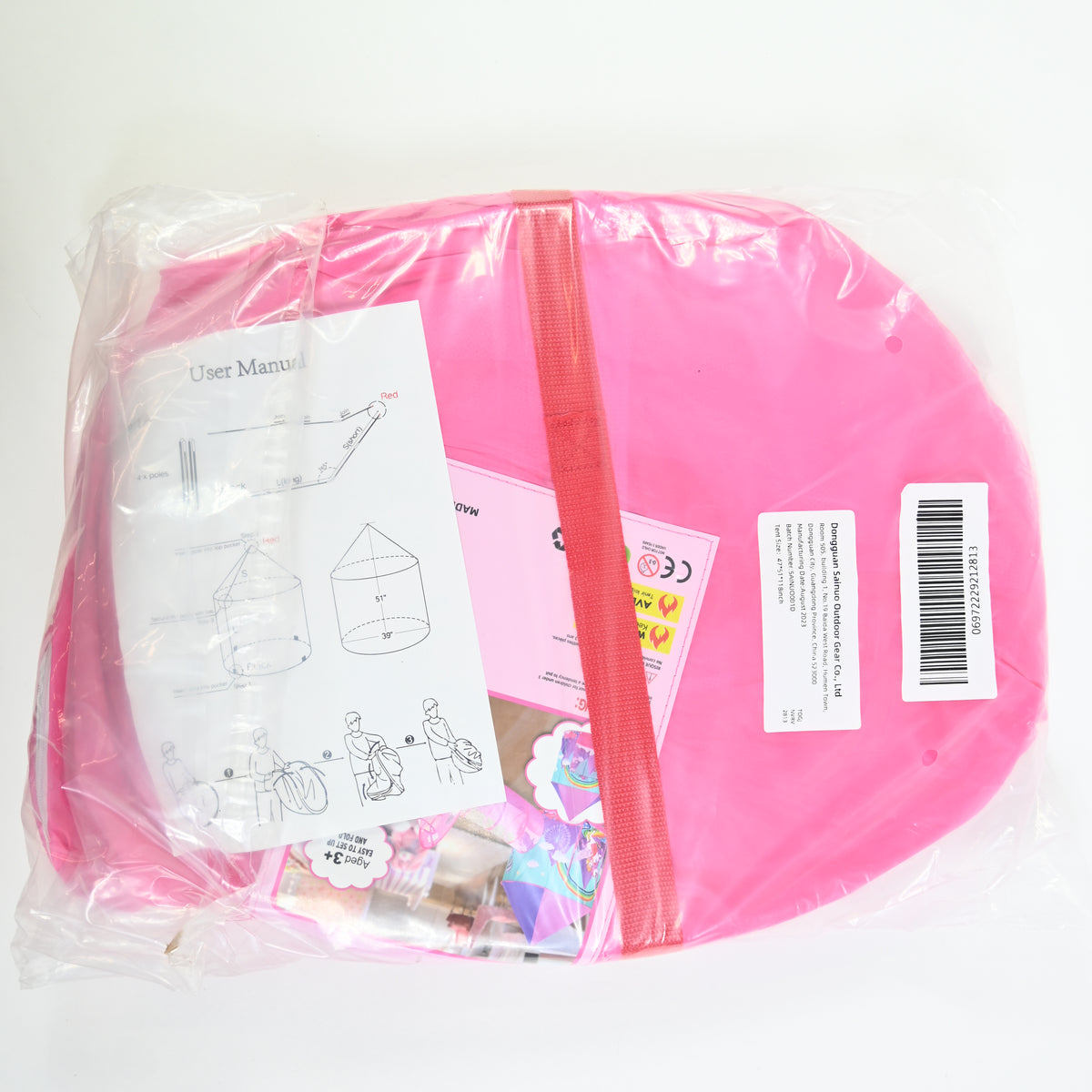 Dongguan Sainuo Pink Kids Pop Up Tent - 47" x 51" x 118"
