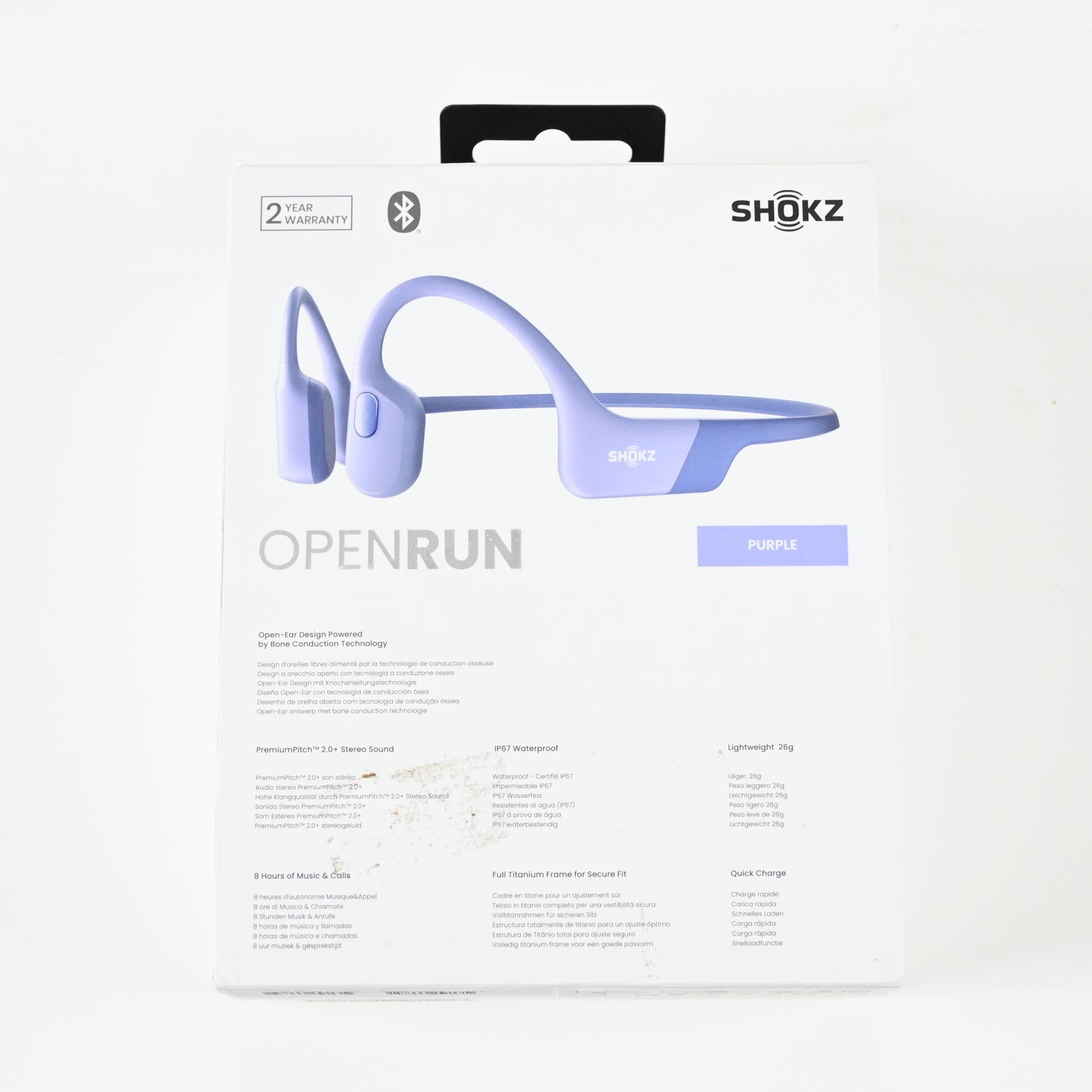 Shokz OpenRun Bluetooth Wireless Bone Conduction Headphones - Lavender