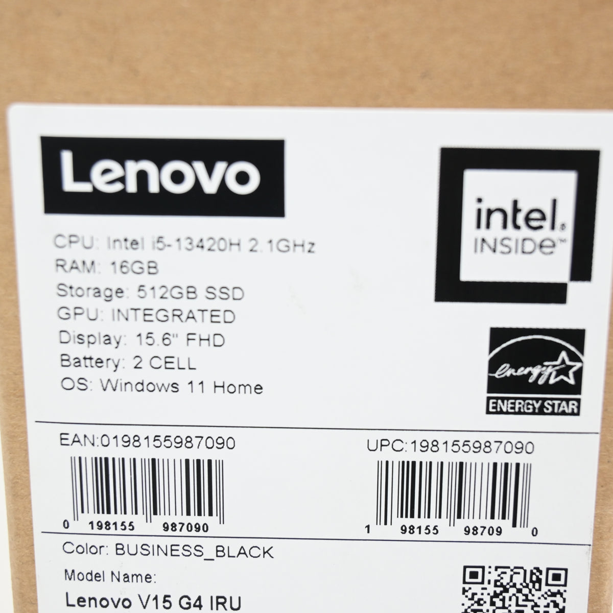 Lenovo V15 G4 15.6" FHD Laptop i5 Core 16GB RAM 512GB SSD Windows 11 - Black