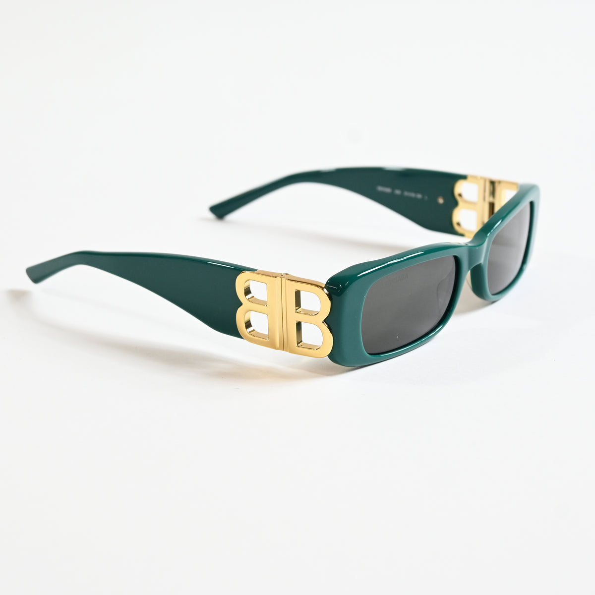 Balenciaga BB0096S 006 Womens Authentic Sunglasses Green/Gold, 51mm - New