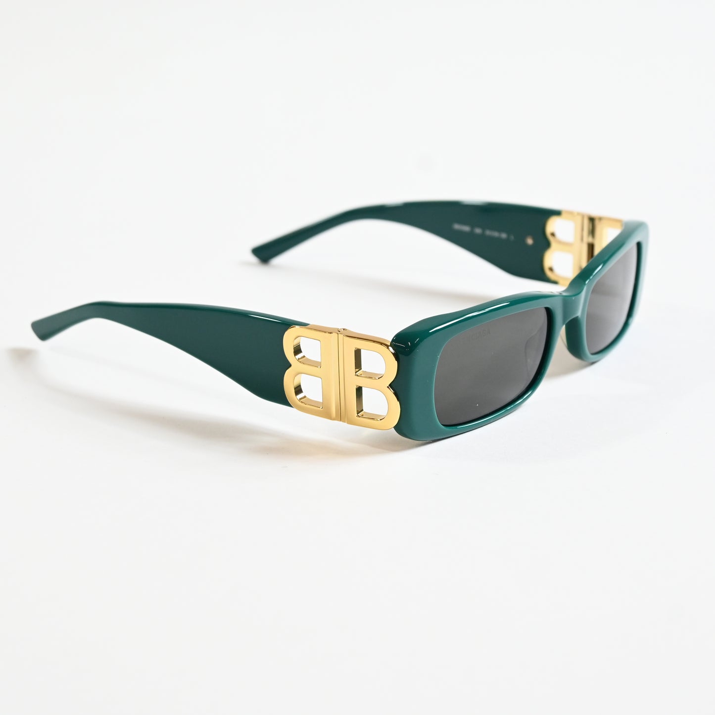 Balenciaga BB0096S 006 Womens Authentic Sunglasses Green/Gold, 51mm - New