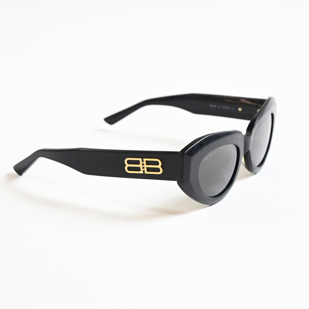 Balenciaga Cat Eye-Frame Recycled Acetate Distressed Sunglasses