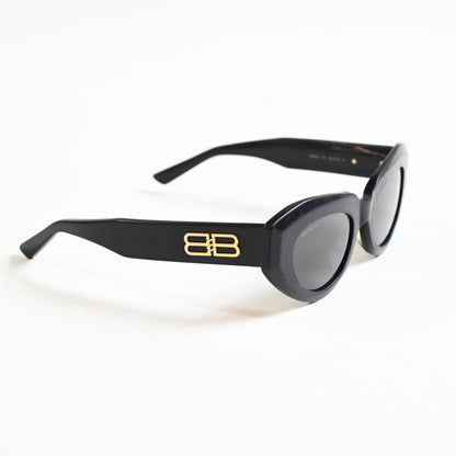 Balenciaga Cat Eye-Frame Recycled Acetate Distressed Sunglasses