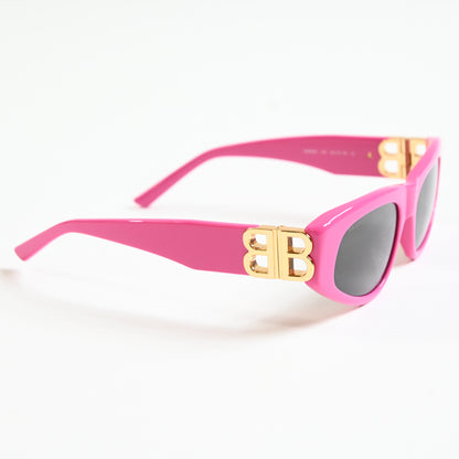 Balenciaga BB0095S 006 Womens Authentic Sunglasses Pink/Gold, 53mm - New