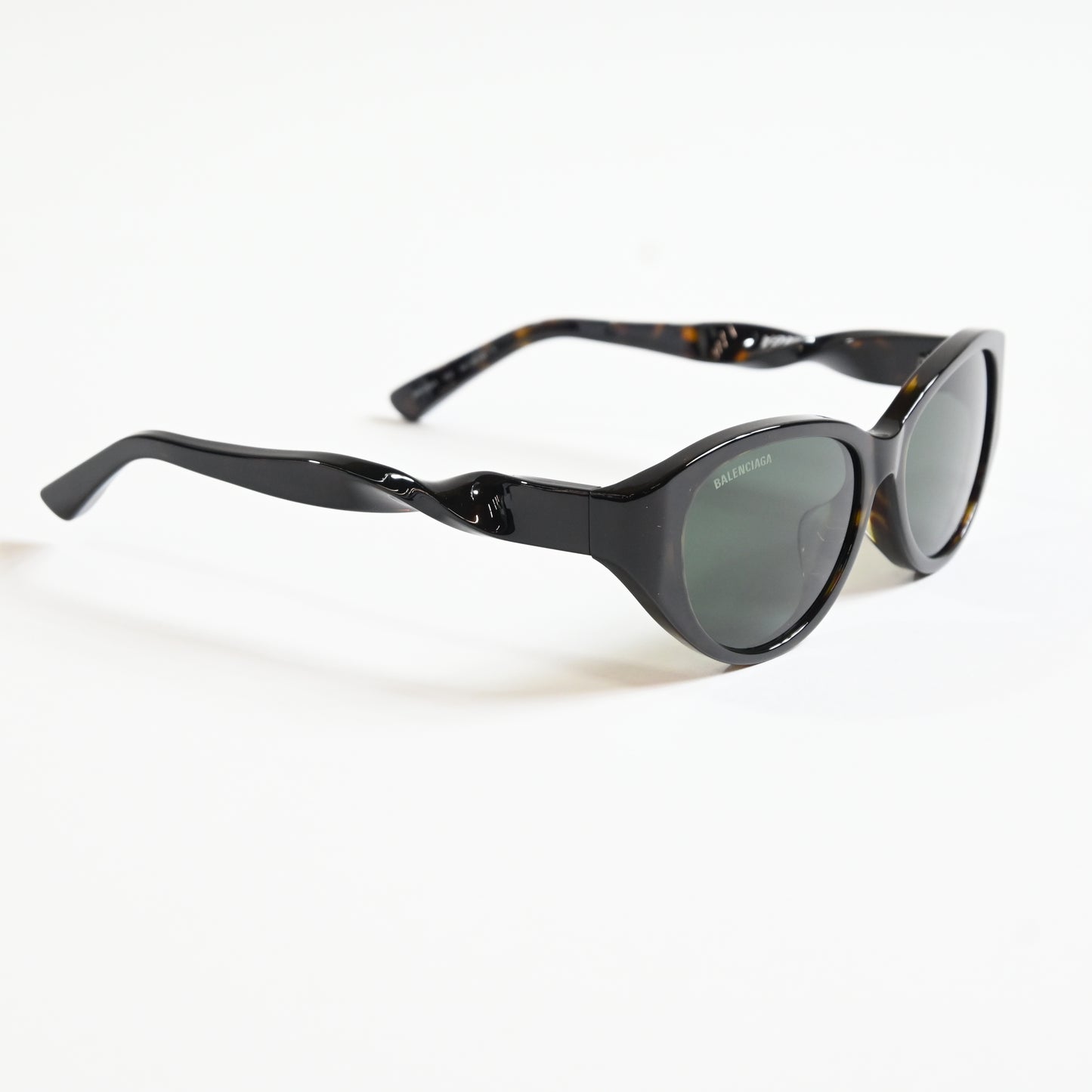 Balenciaga BB0209SA 002 Womens Authentic Sunglasses Havana/Green, 55mm - New