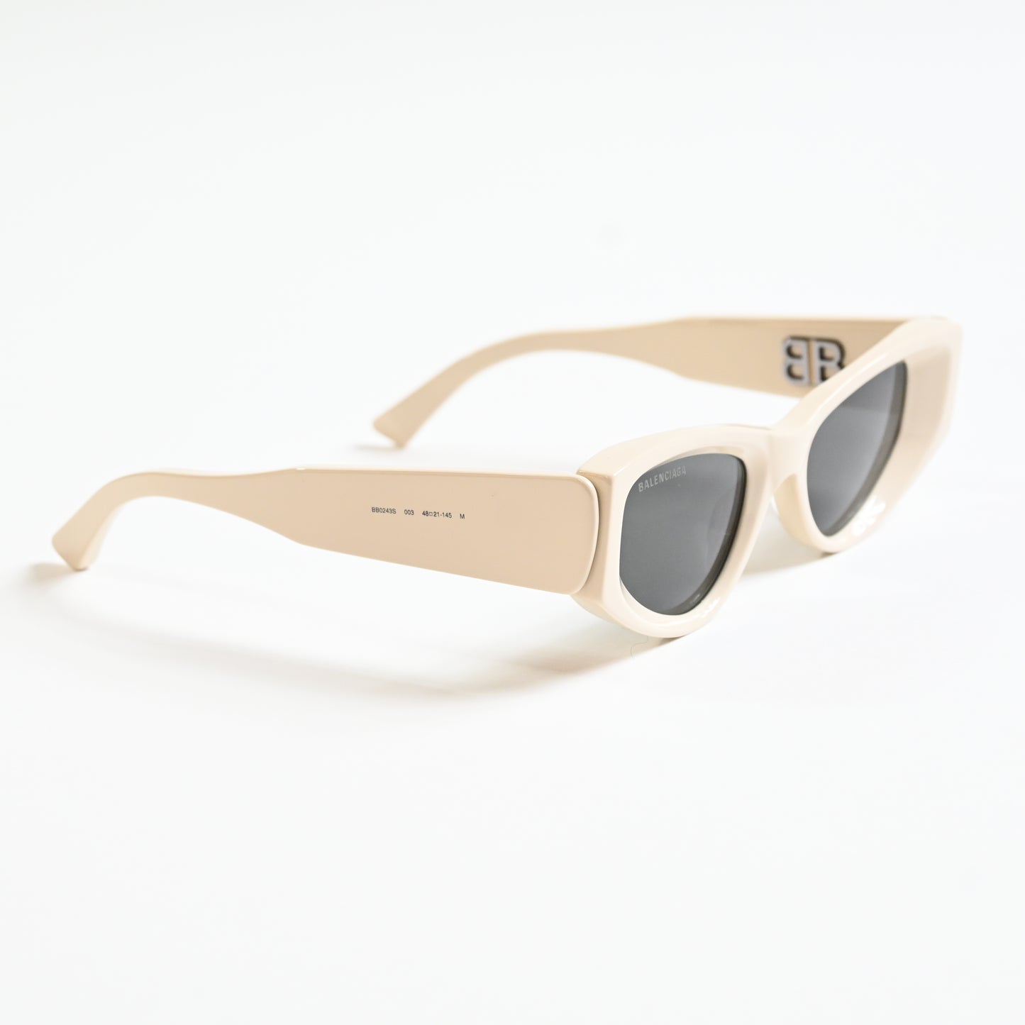 Balenciaga BB0243S 003 Womens Authentic Sunglasses Beige/Gray, 48mm - New