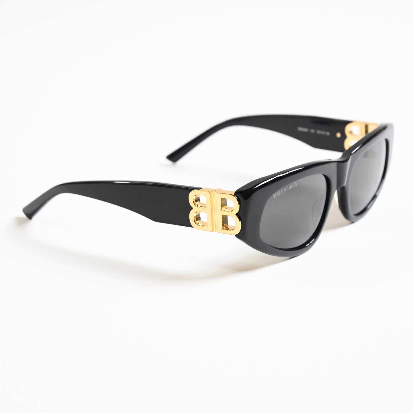 Balenciaga BB0095S 001 Womens Authentic Sunglasses Black/Gold, 53mm - New
