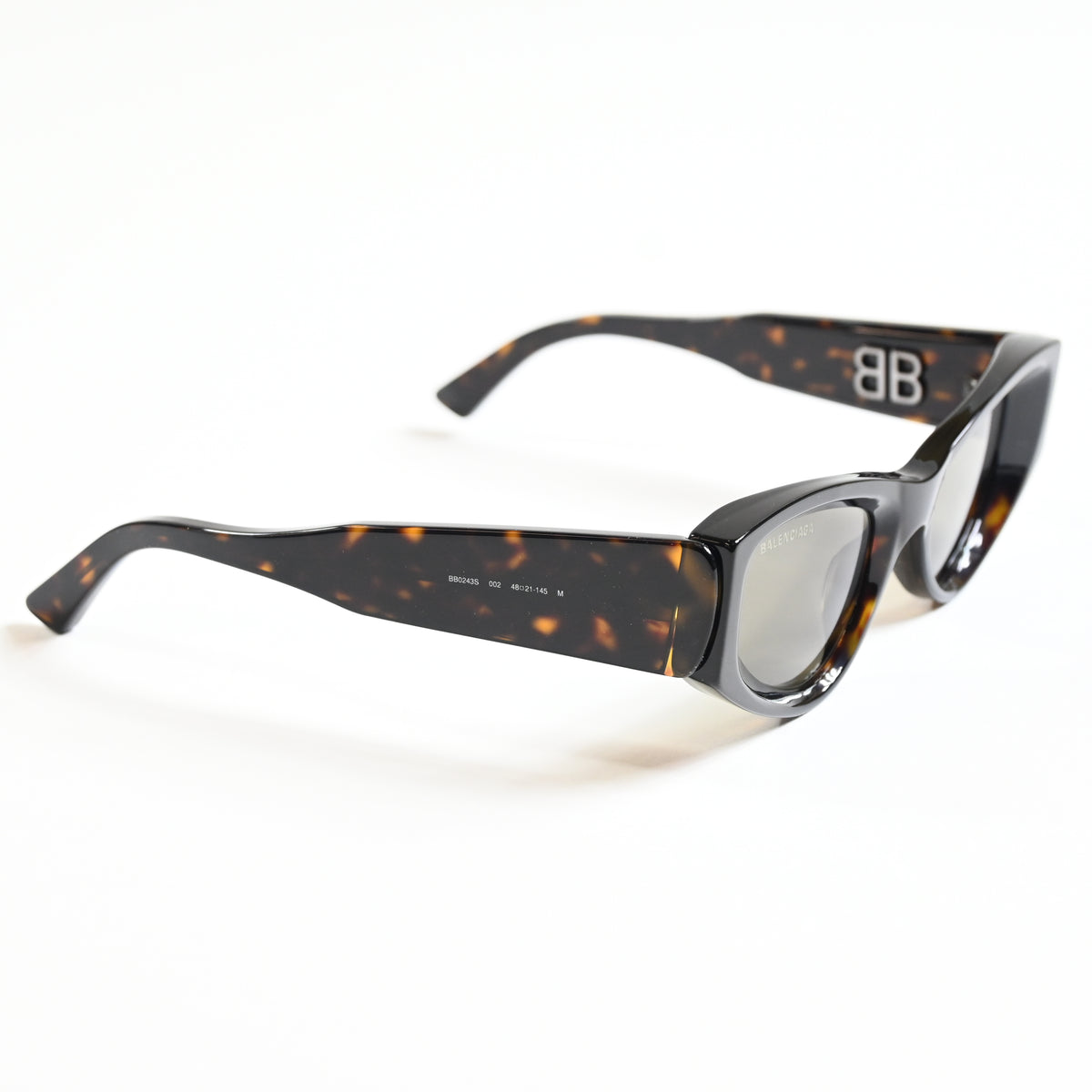 Balenciaga BB0243S 002 Womens Authentic Sunglasses Havana/Green, 48mm - New