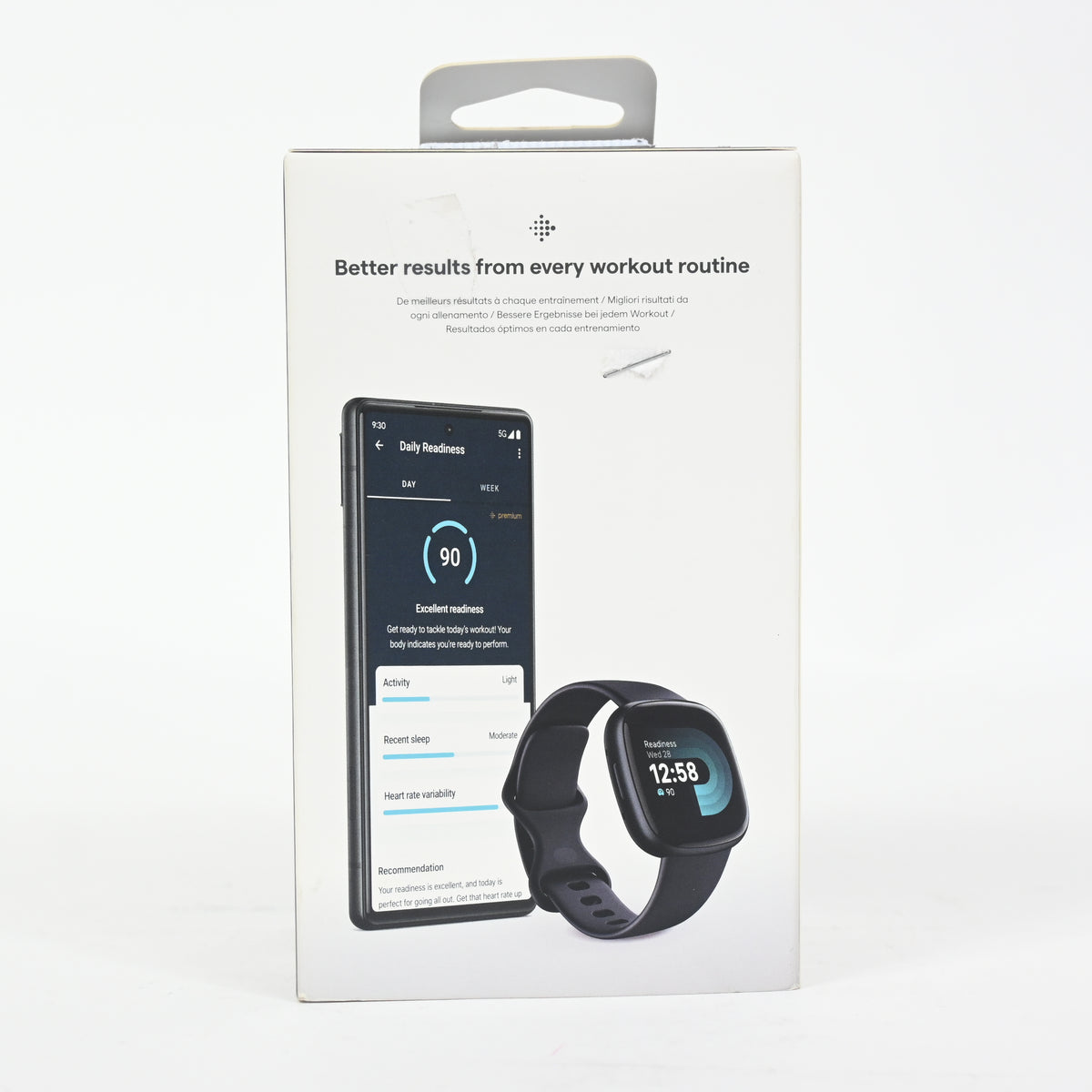 Fitbit Versa 4 Fitness Smartwatch with Daily Readiness, Black/Graphite - New